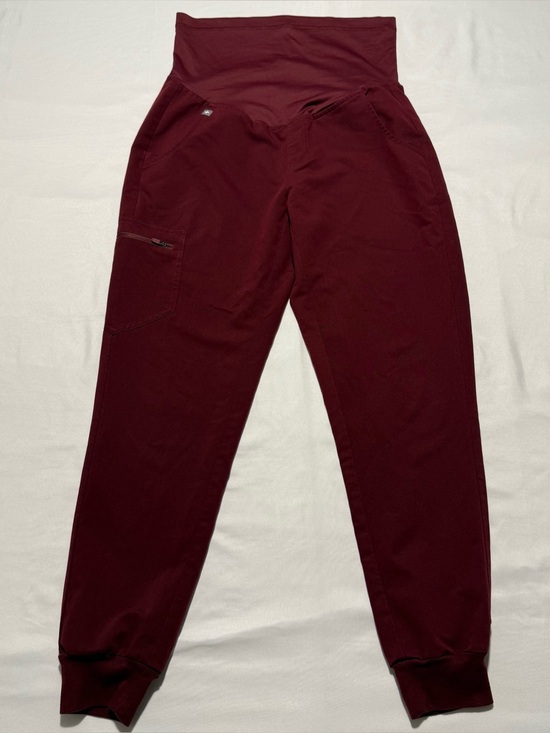 Figs Pants - FIGS Maternity Technical Collection Scrub Pants Burgundy High Waisted Jogger S